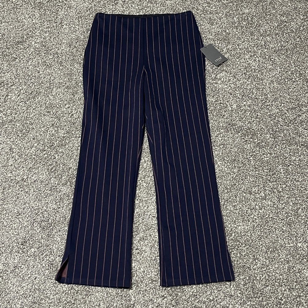 Lysse Navy Blue Striped Cropped Pants Size S - Picture 2 of 9